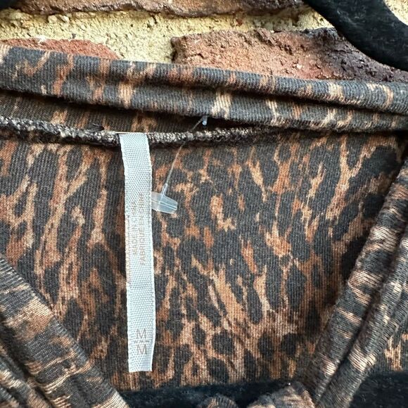 Free People Women's Wild Thing Leopard Print Top Copper Brown Medium - Picture 3 of 8